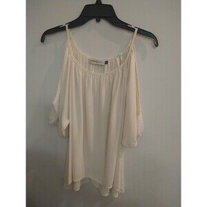 Veronicam Cold Shoulder Blouse Cream Xs boho Cottage Core Feminine